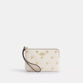 Corner Zip Wristlet with Heart Rivets