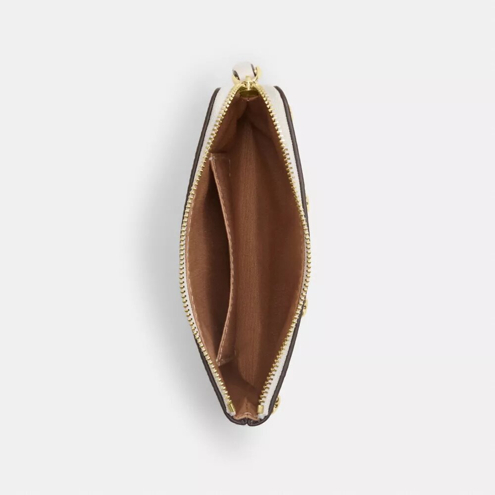 Corner Zip Wristlet with Heart Rivets