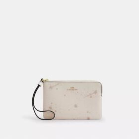 Corner Zip Wristlet with Star Print