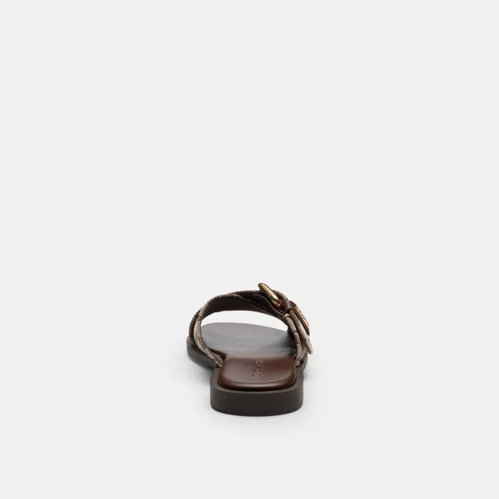 Crisscross Buckle Sandal in Signature Jacquard