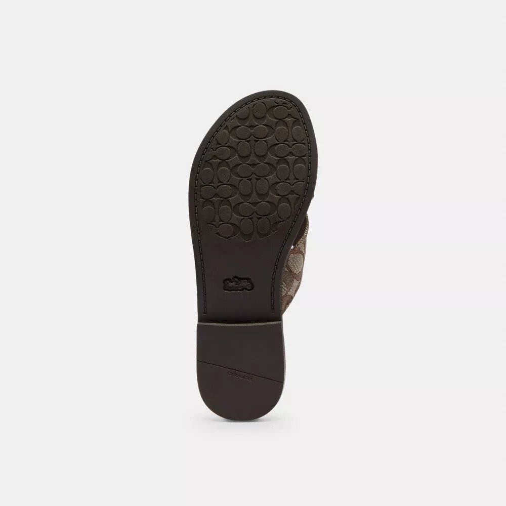 Crisscross Buckle Sandal in Signature Jacquard