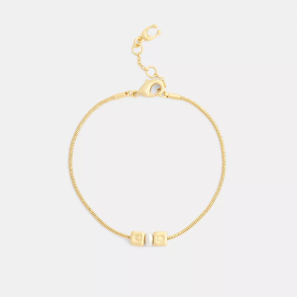 Cube Pearl Rondelle Bracelet