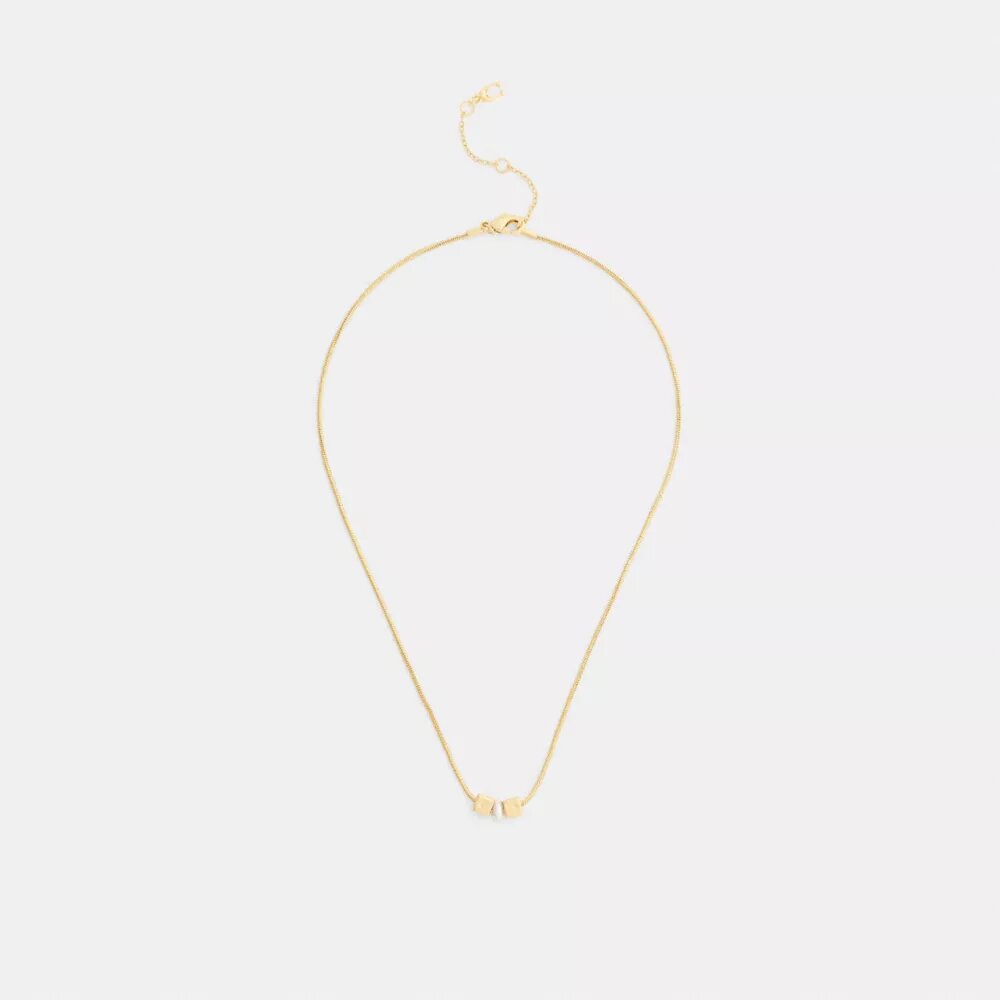 Cube Pearl Rondelle Pendant Necklace