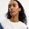 Cube Pearl Rondelle Pendant Necklace