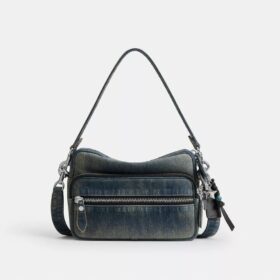 Dakota Crossbody Bag in Regenerative Cotton Denim with Charms