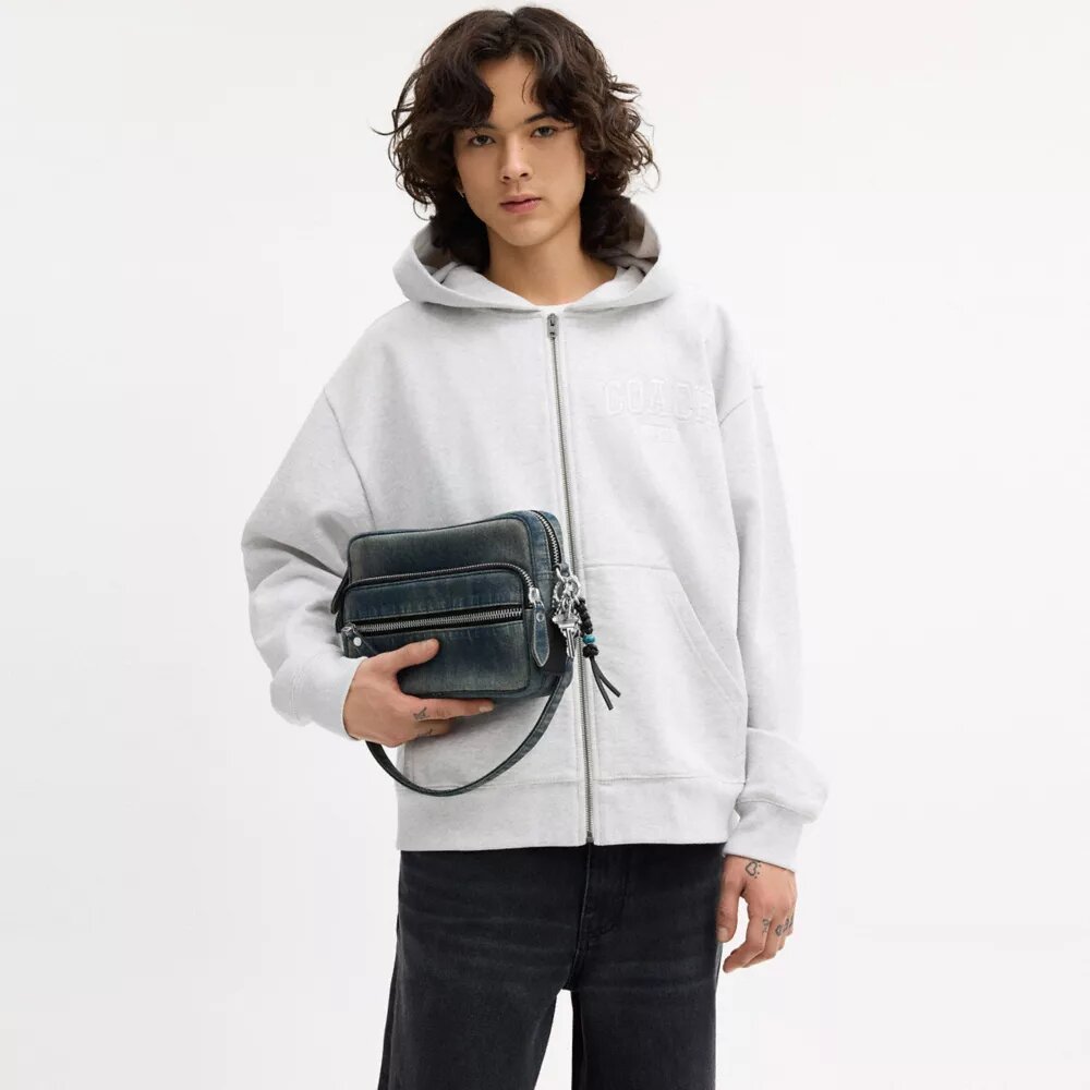 Dakota Crossbody Bag in Regenerative Cotton Denim with Charms