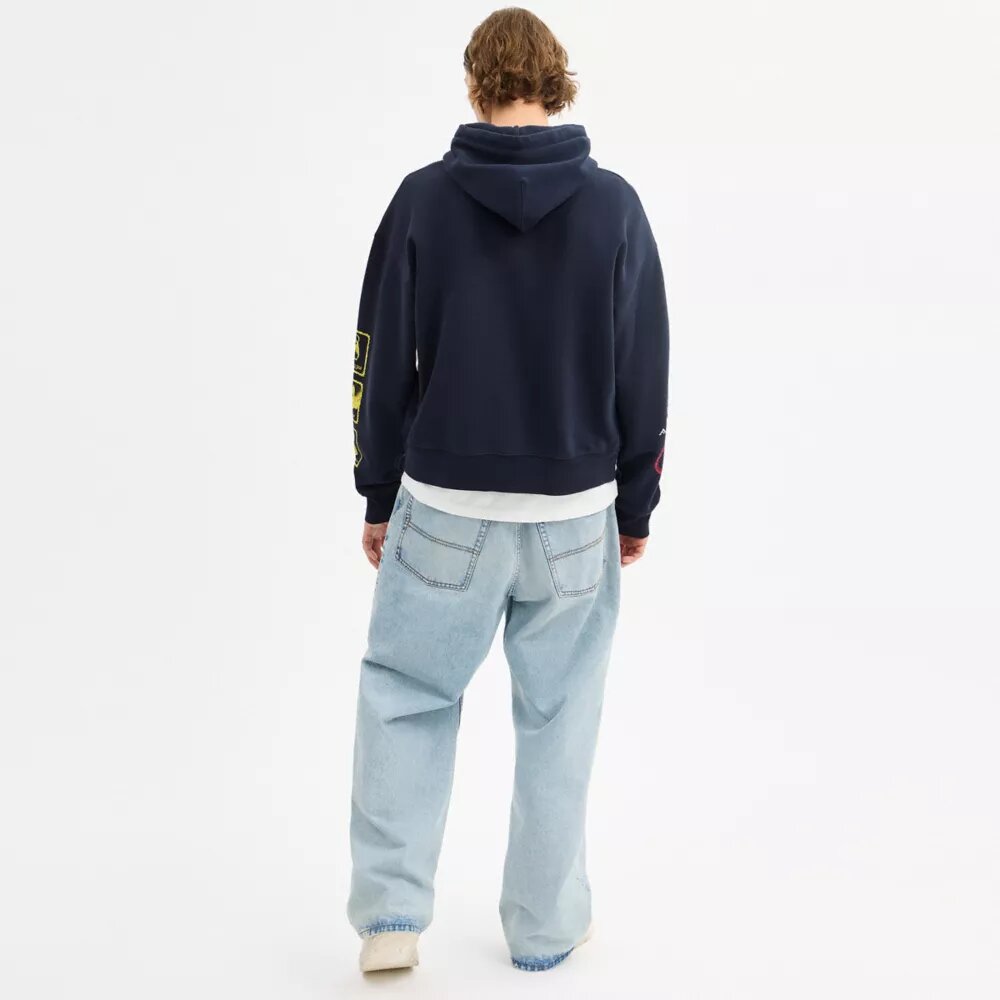 Dinosaur Collage Relaxed Hoodie in Organic Cotton