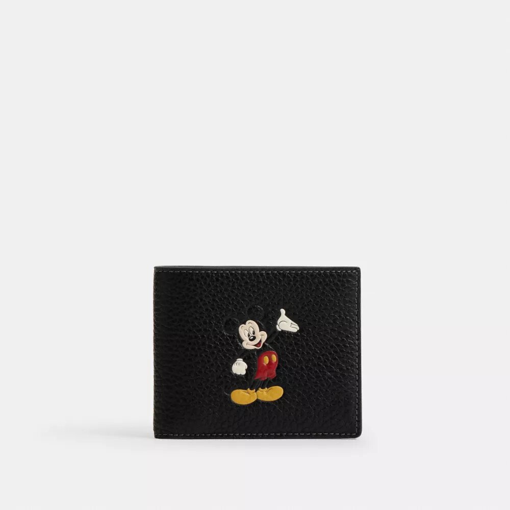 Disney X Coach 3-in-1 Wallet in Regenerative Leather with Mickey Mouse