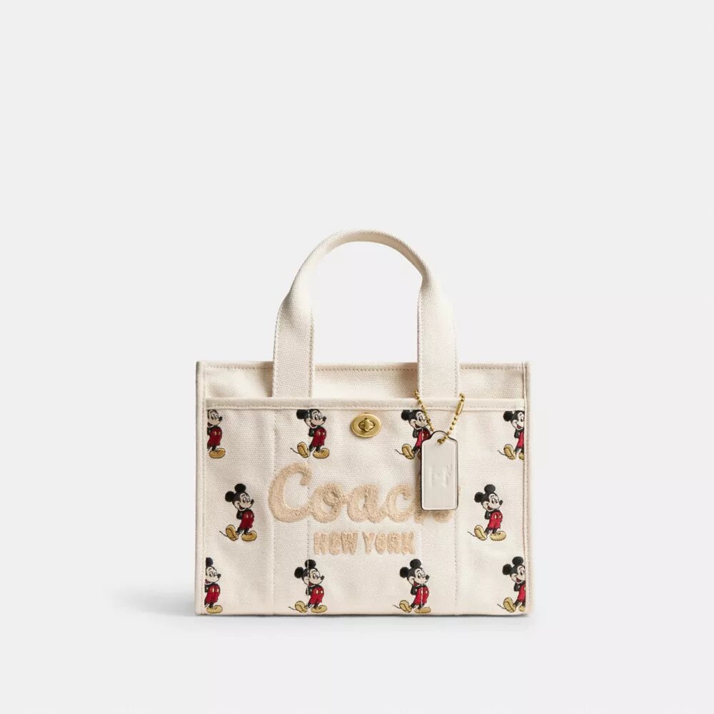 Disney X Coach Cargo Tote Bag 26 with Mickey Mouse in Regenerative Cotton Canvas