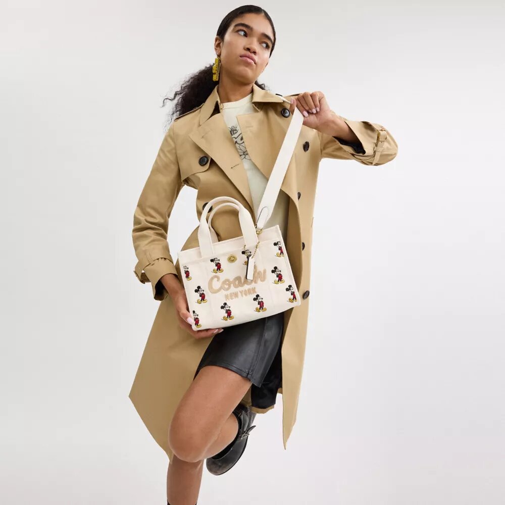 Disney X Coach Cargo Tote Bag 26 with Mickey Mouse in Regenerative Cotton Canvas
