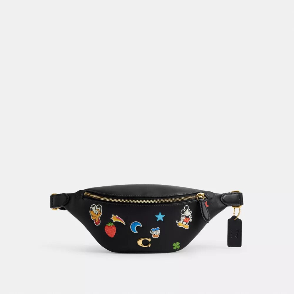 Disney X Coach Charter Belt Bag 7 with Sticker Print