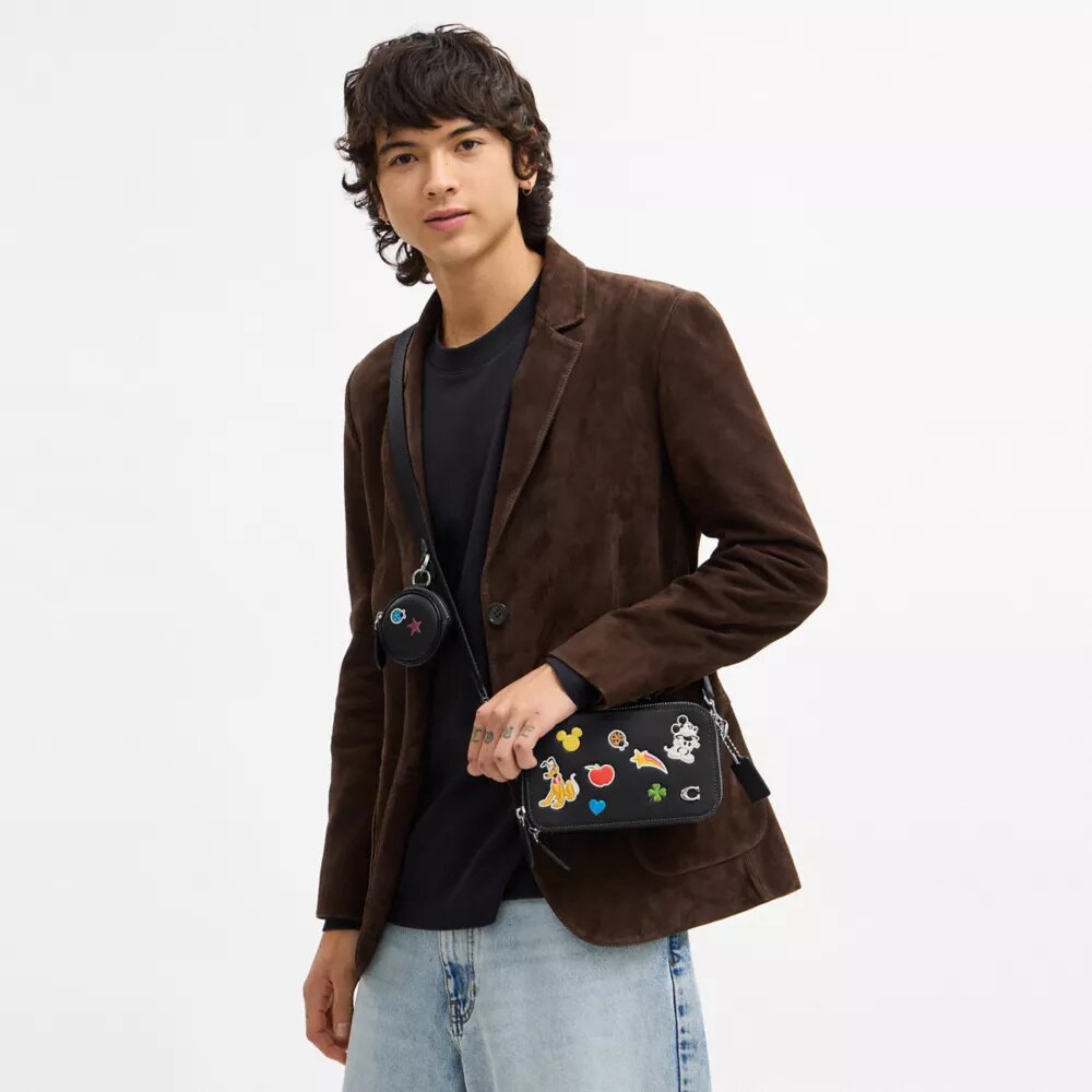 Disney X Coach Charter Slim Crossbody Bag with Sticker Print