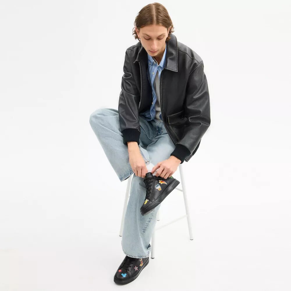 Disney X Coach High Line Sneaker with Sticker Print
