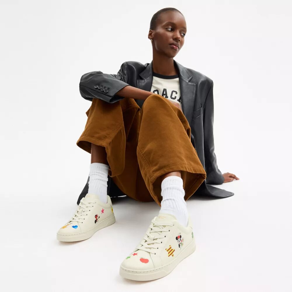 Disney X Coach High Line Sneaker with Sticker Print