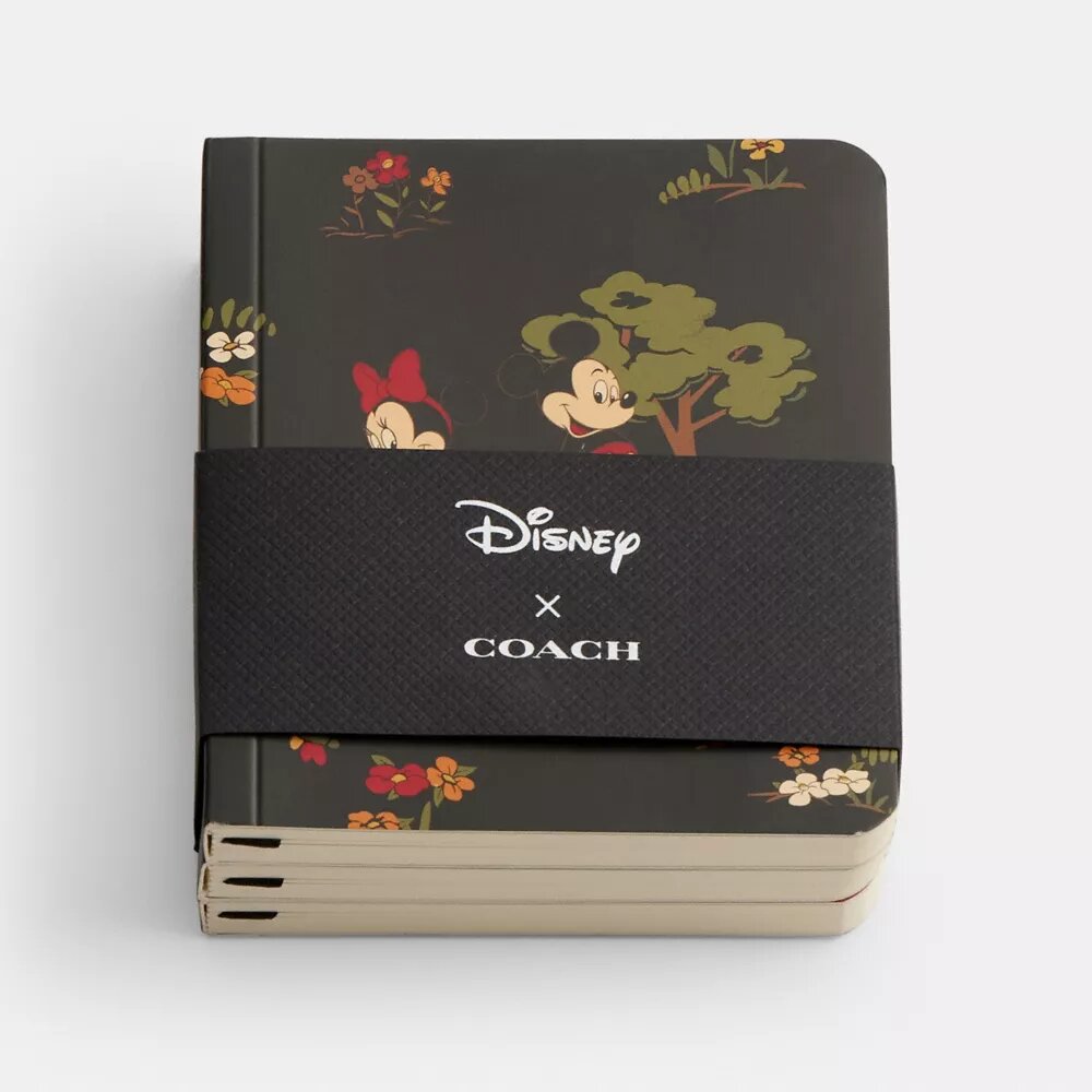 Disney X Coach Mini Notebook Set with Mickey Mouse and Friends