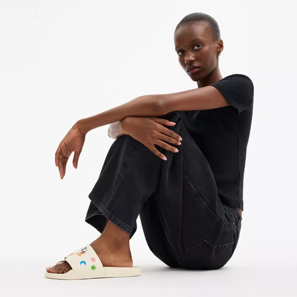 Disney X Coach Udele Sport Slide with Sticker Print
