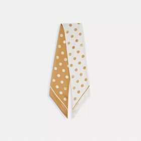 Distressed Dot Print Silk Wide Skinny Scarf