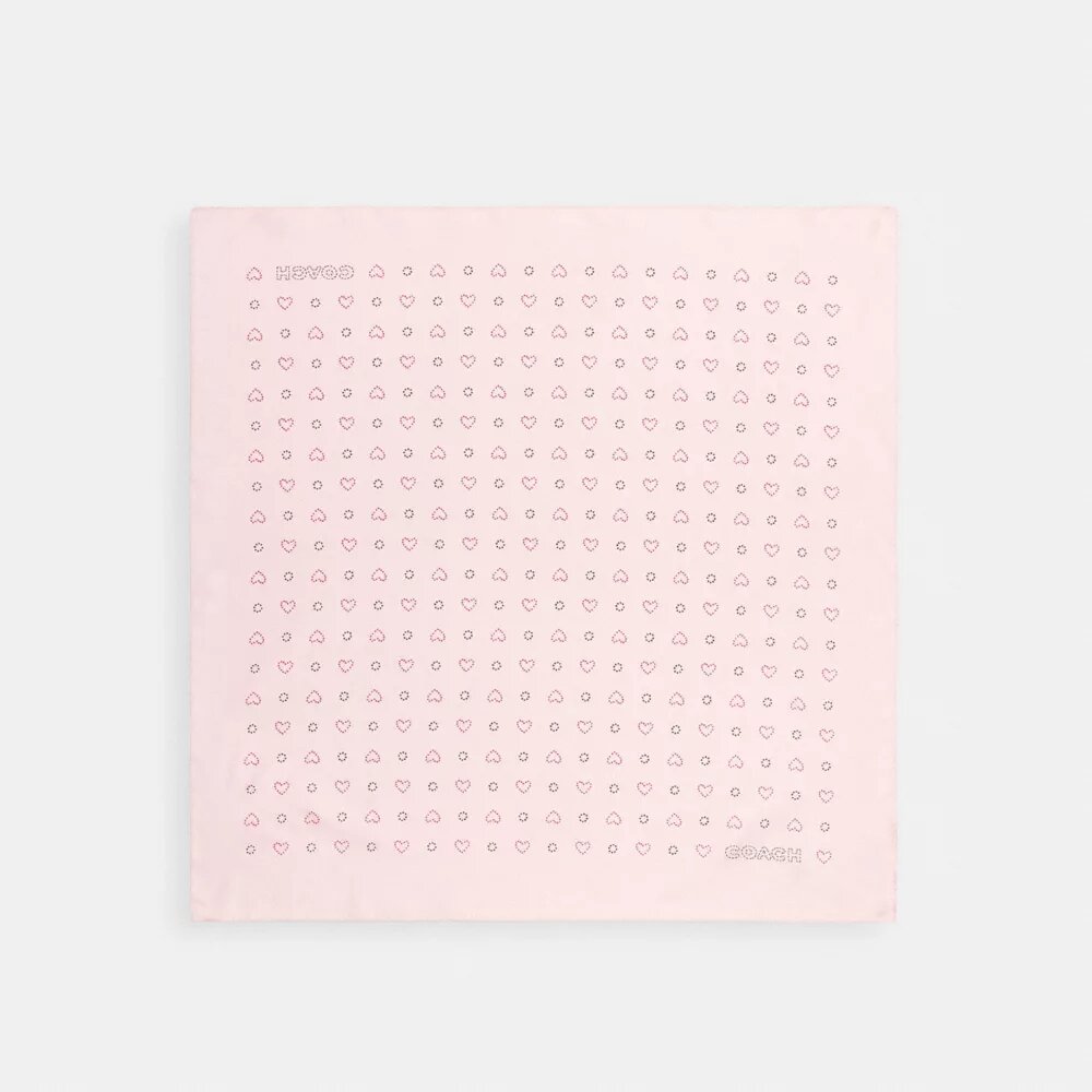 Dotty Heart Print Silk Bandana