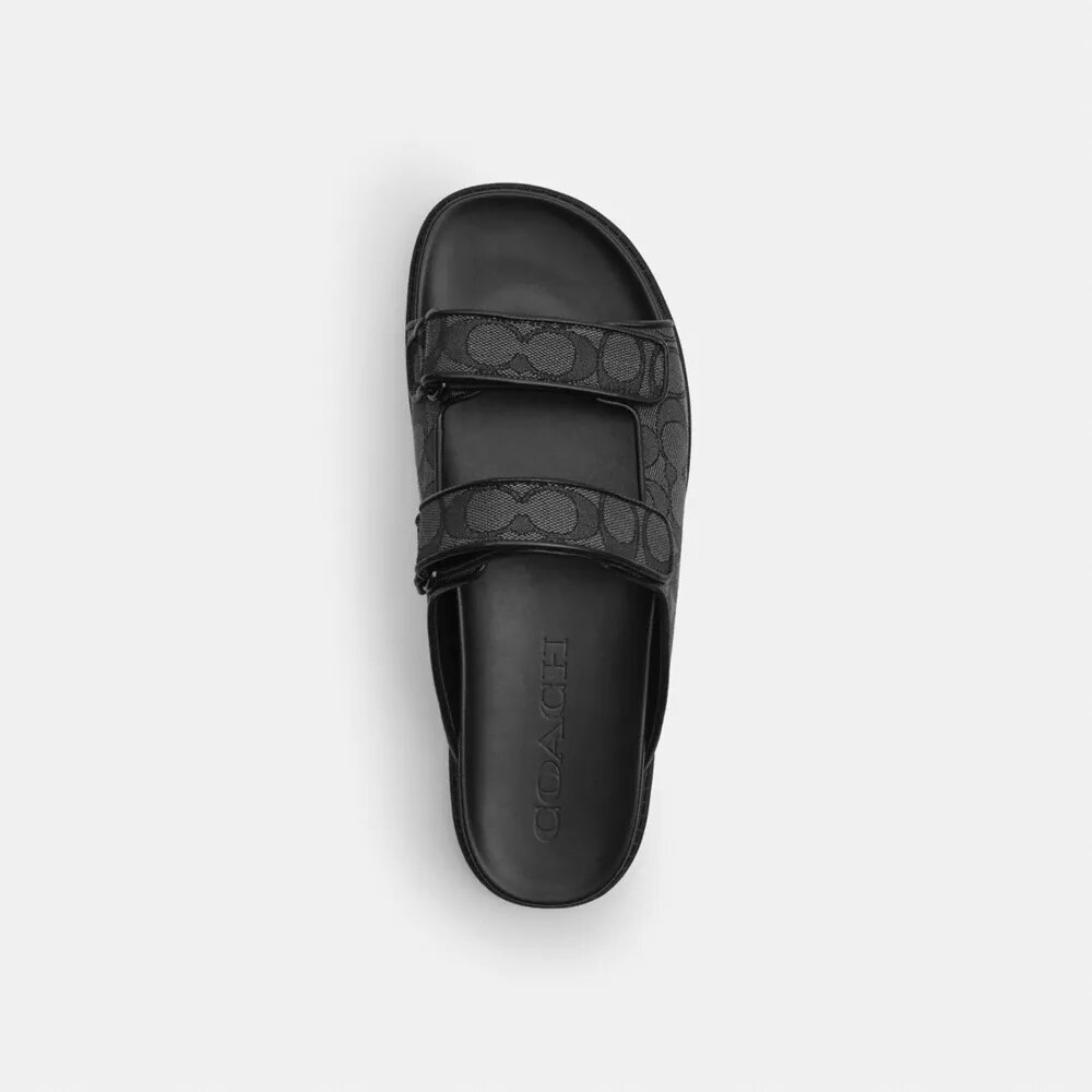 Double Banded Sandal in Signature Jacquard
