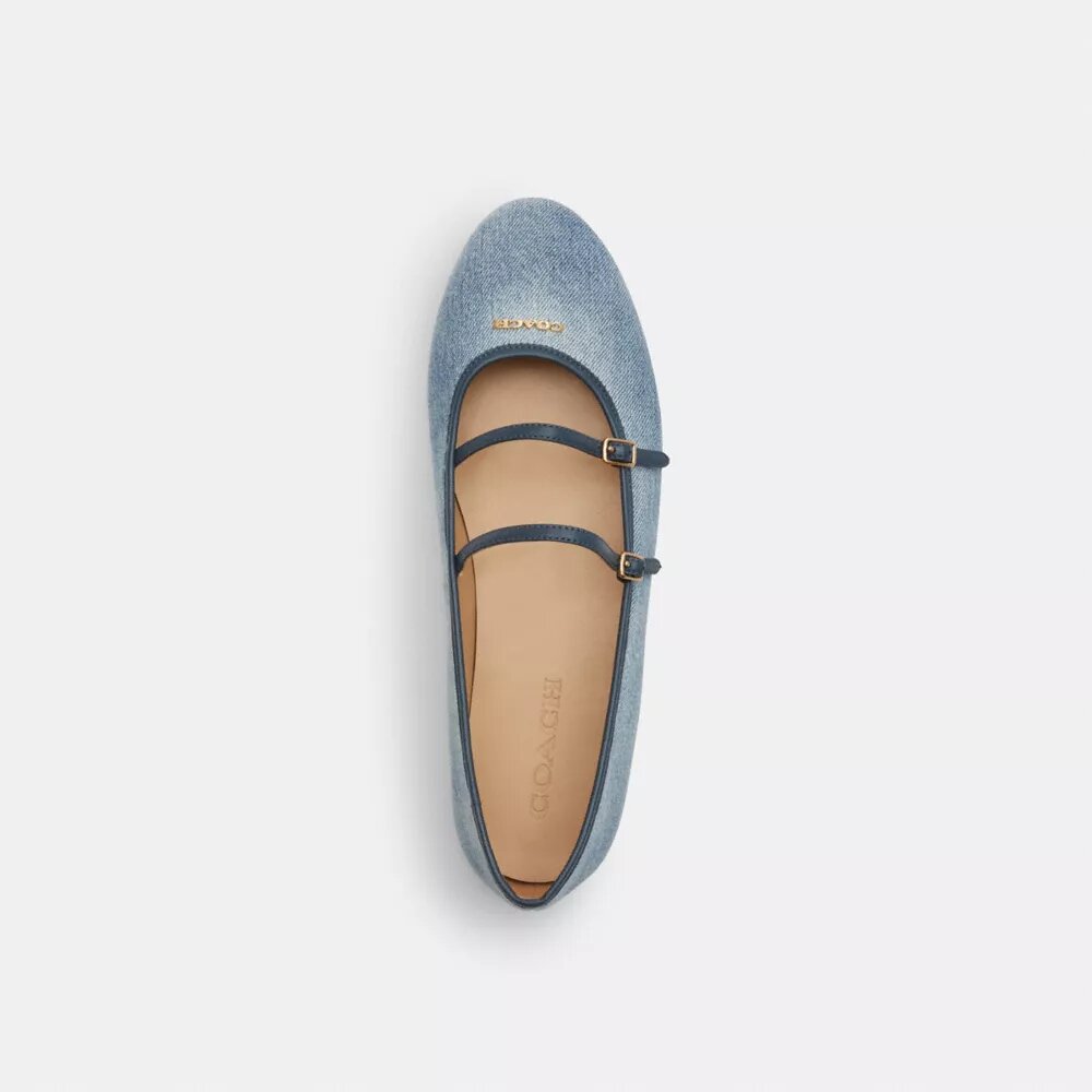 Double Buckle Mary Jane in Loved Denim