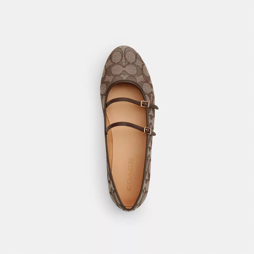 Double Buckle Mary Jane in Signature Jacquard