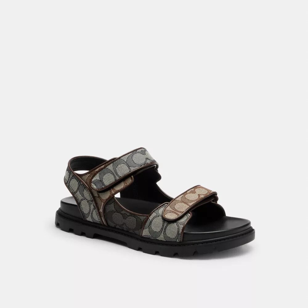 Double Strap Sandal in Signature Jacquard