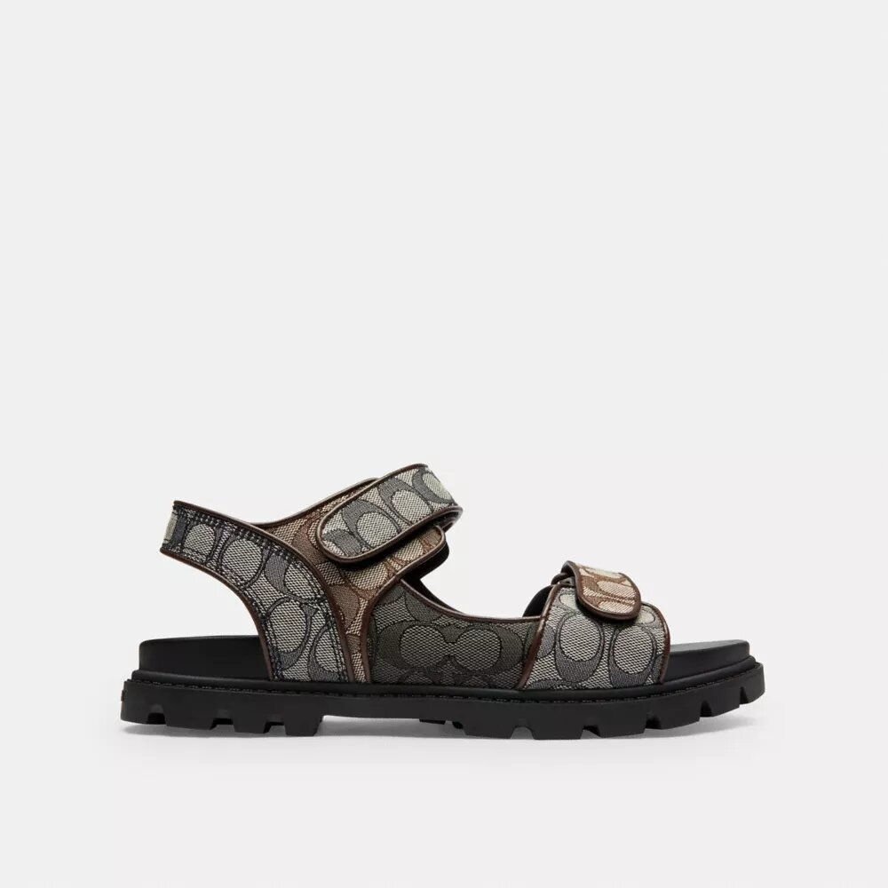Double Strap Sandal in Signature Jacquard