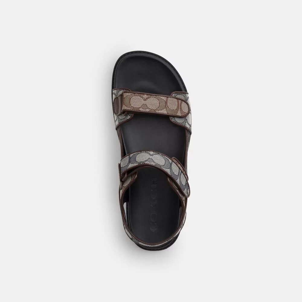 Double Strap Sandal in Signature Jacquard
