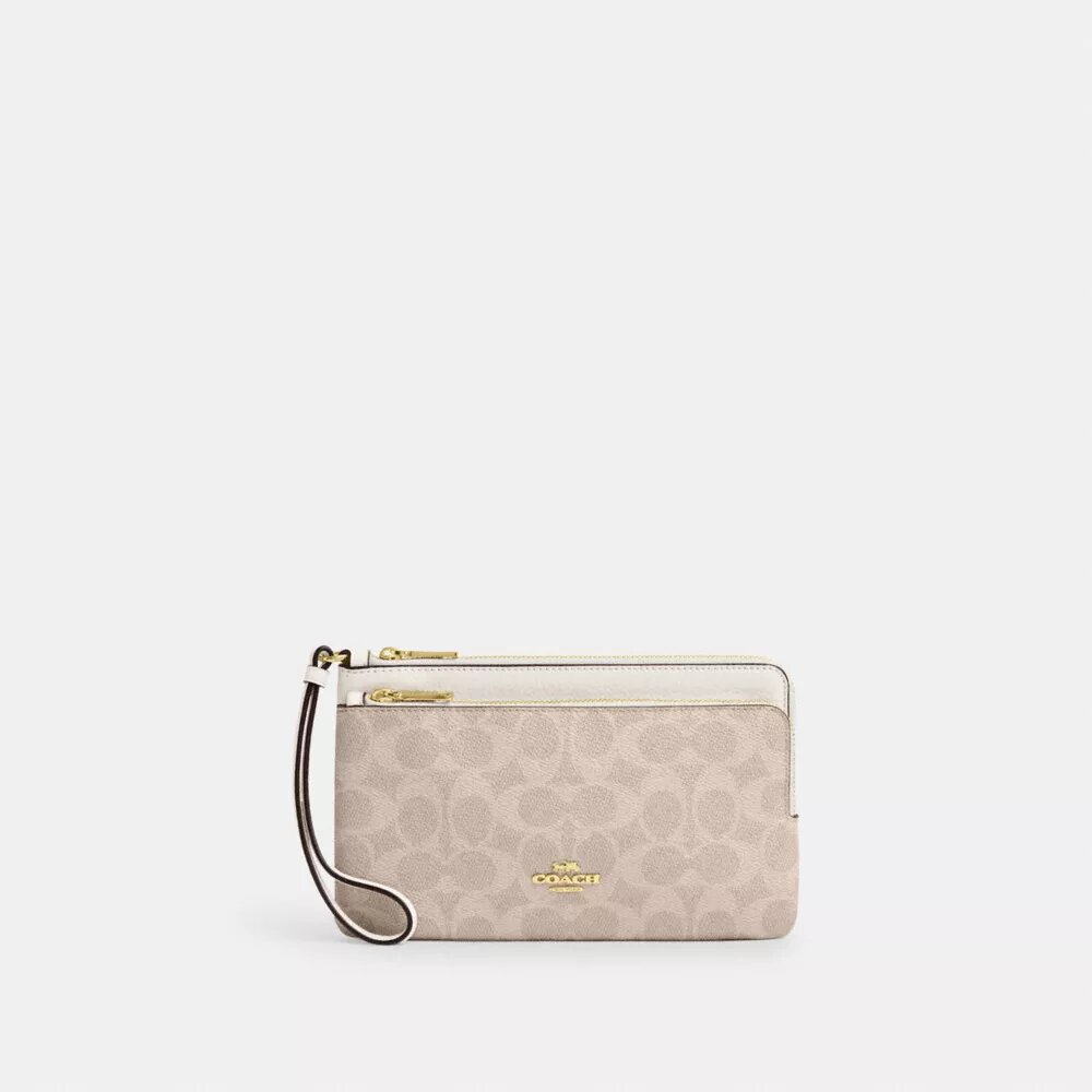 Double Zip Wallet in Signature Canvas
