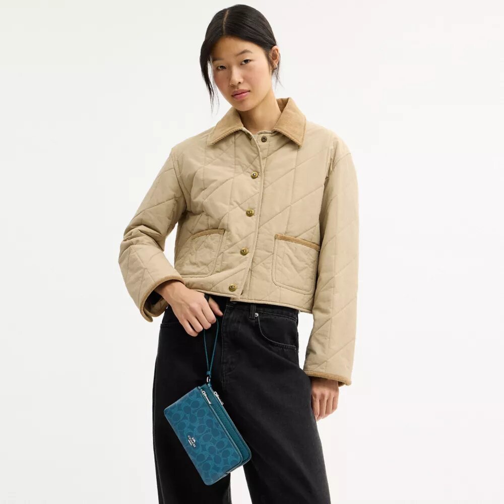 Double Zip Wallet in Signature Canvas