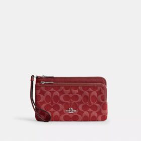 Double Zip Wallet in Signature Denim