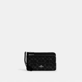 Double Zip Wallet in Signature Denim