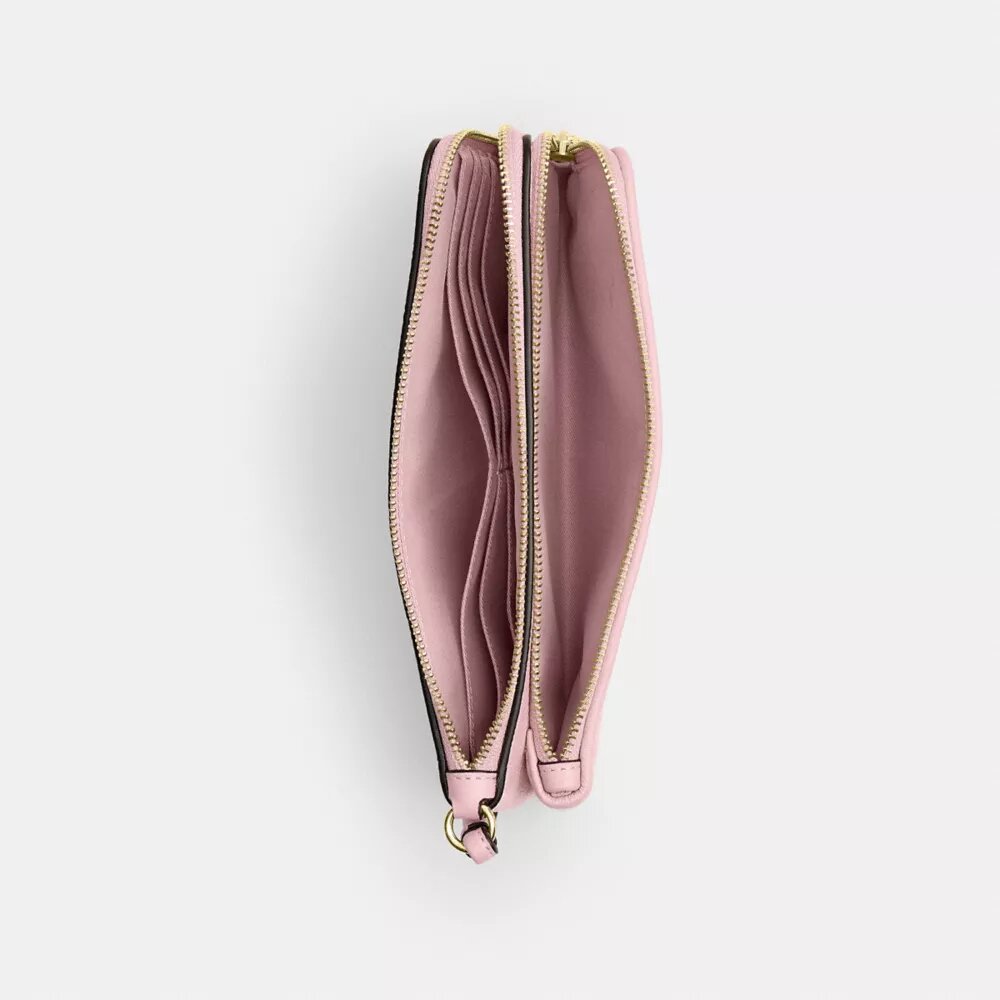 Double Zip Wallet in Signature Denim