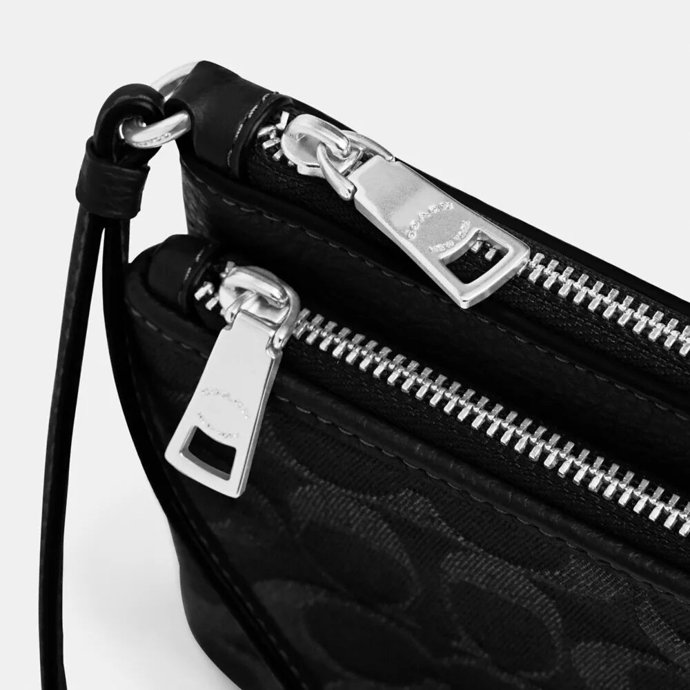 Double Zip Wallet in Signature Denim