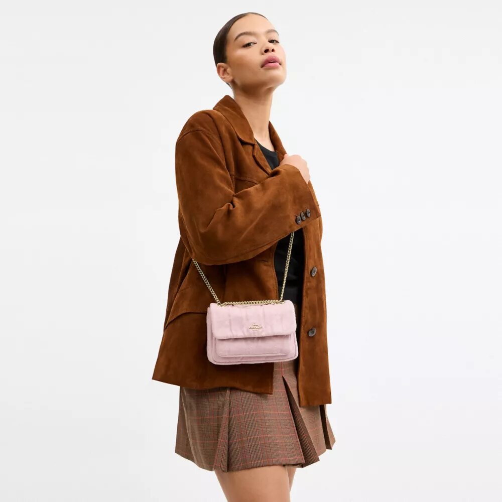 Elodie Crossbody Bag 18 in Loved Denim with Quilting
