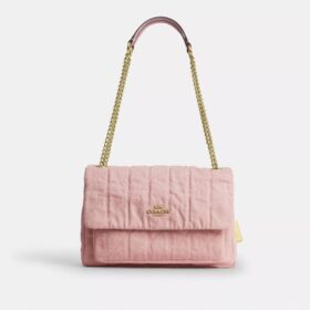 Elodie Crossbody Bag in Loved Denim with Quilting