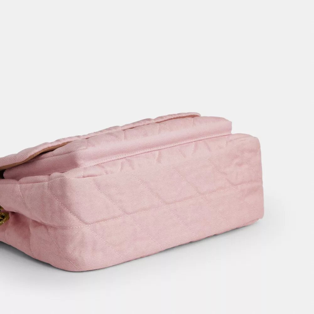 Elodie Crossbody Bag in Loved Denim with Quilting