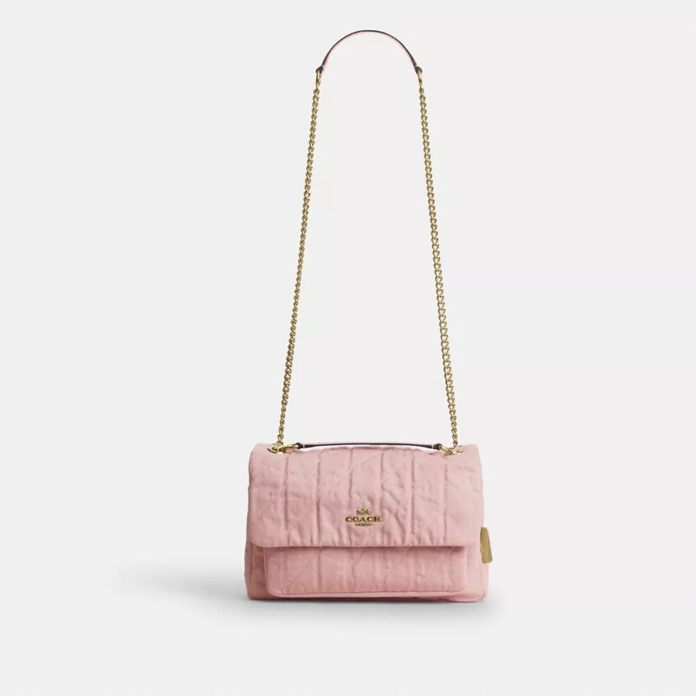 Elodie Crossbody Bag in Loved Denim with Quilting