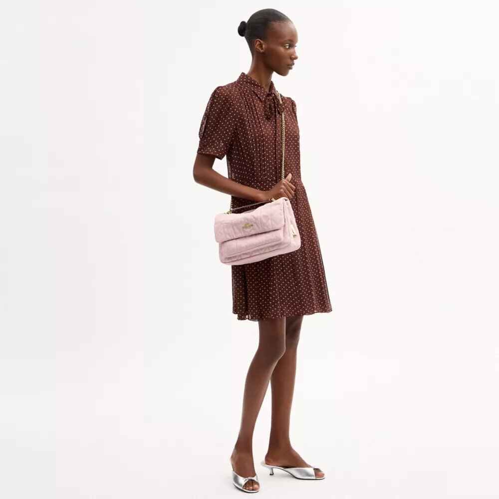 Elodie Crossbody Bag in Loved Denim with Quilting