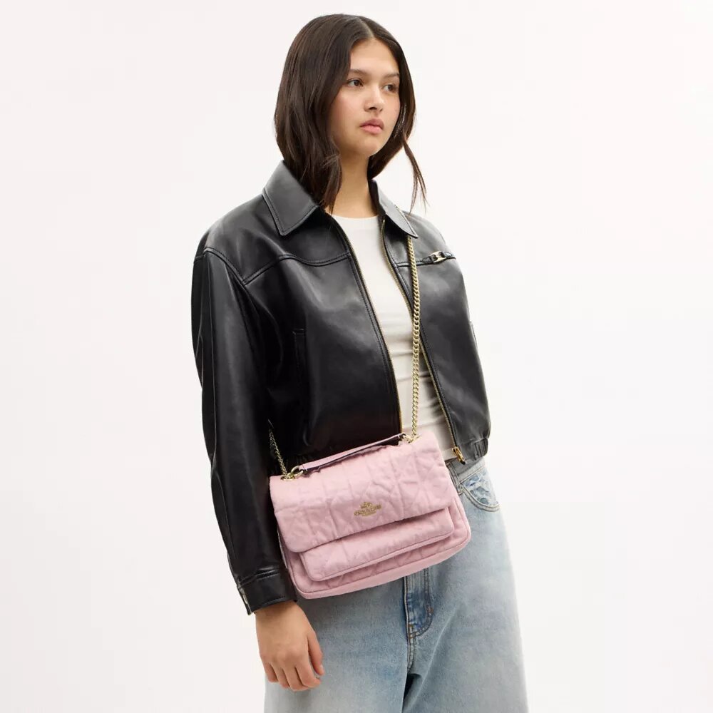 Elodie Crossbody Bag in Loved Denim with Quilting