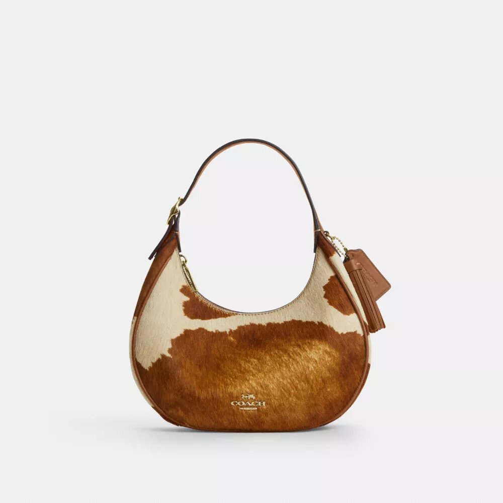 Emily Shoulder Bag in Haircalf with Cow Print