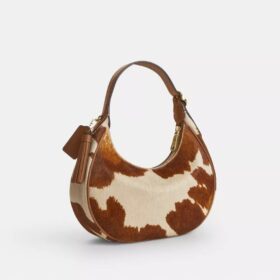 Emily Shoulder Bag in Haircalf with Cow Print