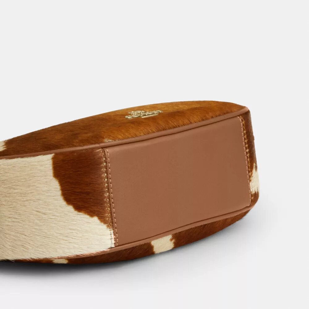 Emily Shoulder Bag in Haircalf with Cow Print