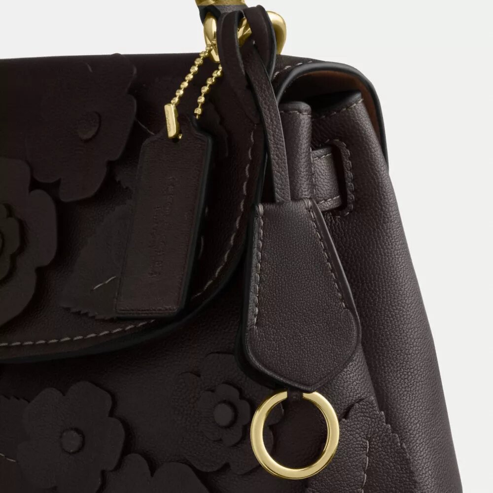 Emory Top Handle Bag with Floral Applique