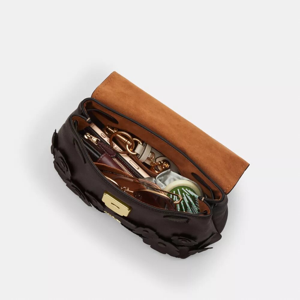 Emory Top Handle Bag with Floral Applique
