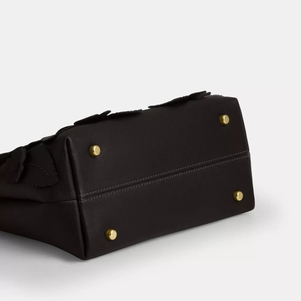 Emory Top Handle Bag with Floral Applique