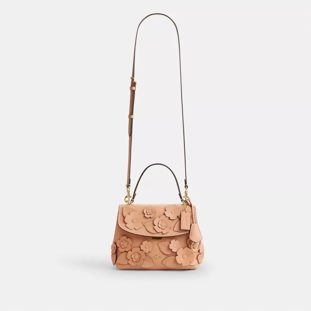 Emory Top Handle Bag with Floral Applique