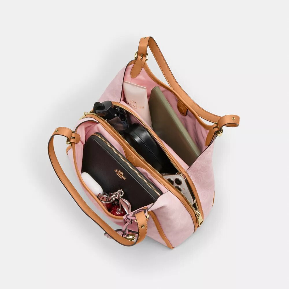 Erin Shoulder Bag in Signature Canvas with Charms