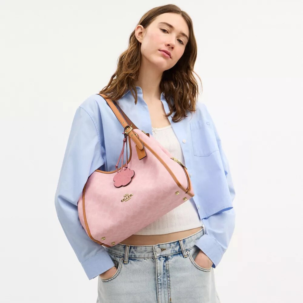 Erin Shoulder Bag in Signature Canvas with Charms