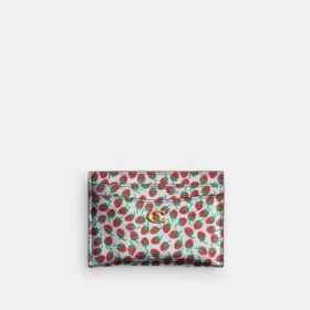 Essential Card Case with Strawberry Print